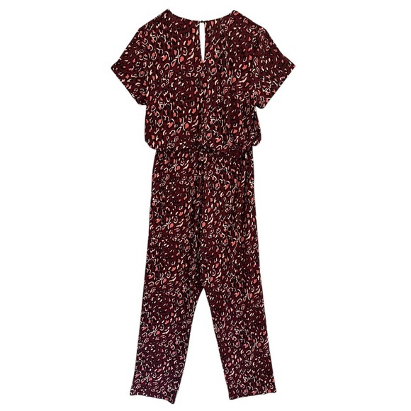LEOTA Kennedy Cap Sleeve Stretchy Jumpsuit Cheetah Cabernet Womens Size XXL - Picture 7 of 16